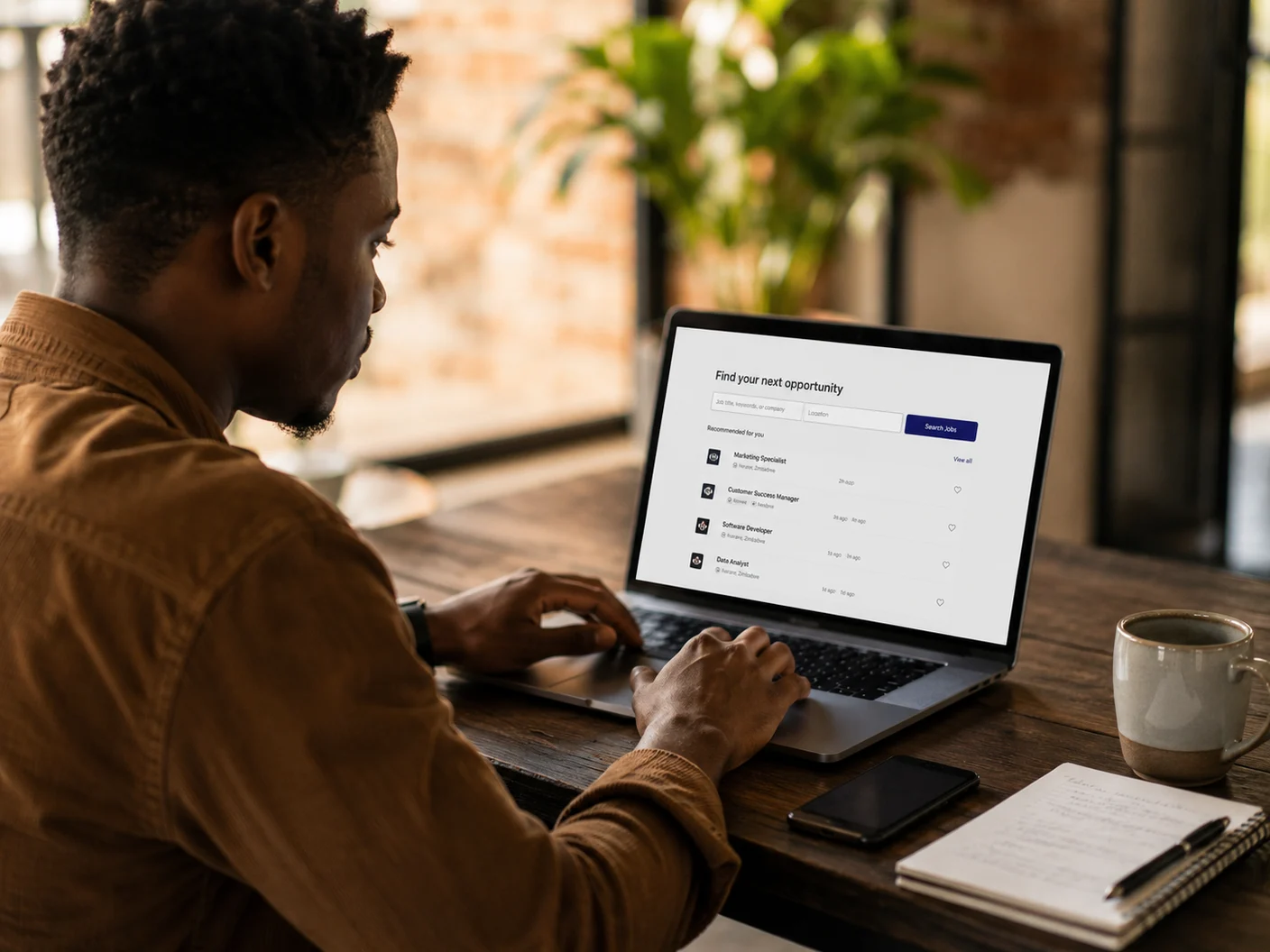 Editorial product surface for ZimJobs Hub: Employment platform / Search + discovery